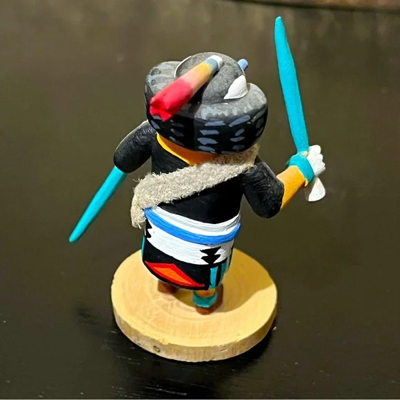 🖤Vintage Authentic Black Warrior Kachina Doll Miniature Native First People🖤 - Picture 5 of 8